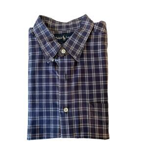 Ralph Lauren McMeel cotton long sleeve blue plaid size large